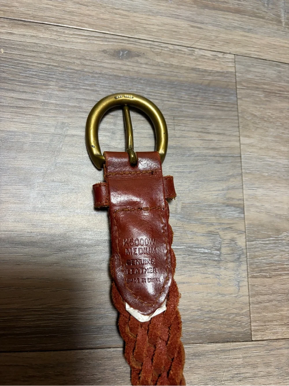 Vintage Dockers K3000W Brown Braided Leather Belt Medium